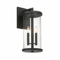Designers Fountain Otto 18.75in 3-Light Matte Black Modern Outdoor Hardwired Wall Lantern with No Bulbs Included D298C-8EW-MB